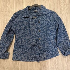 Allison Daley Blue Floral Denim Jacket